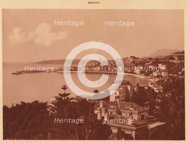 'View taken from of Garavan Boulevard, Menton', 1930. Creator: Unknown.