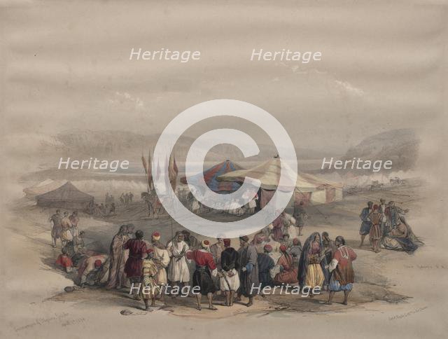 Encampment of Pilgrims, Jericho, 1839. Creator: David Roberts (British, 1796-1864).