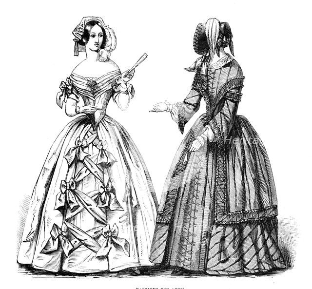 Fashions for April, 1844. Creator: Unknown.