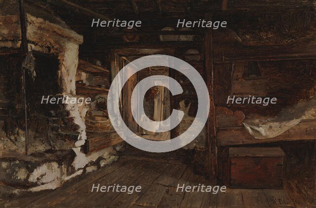 Tuvan interior from aland, 1871. Creator: Karl Emanuel Jansson.