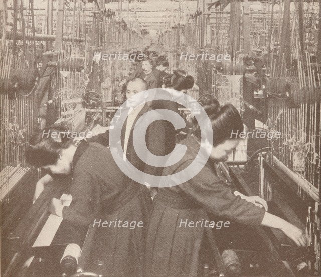 The busy interior of a flourishing silk factory in Japan, 1907. Artist: Unknown.