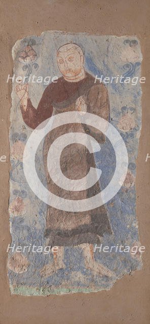 Monk Holding a Lotus, ca. 6th-7th century. Creator: Unknown.