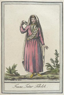 Costumes de Différents Pays, 'Femme Tatar Tobolsk', c1797. Creator: Jacques Grasset de Saint-Sauveur.