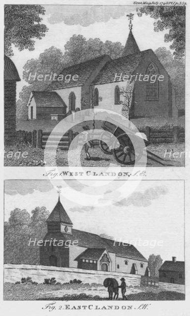 West Clandon and East Clandon, 1798. Creator: Unknown.