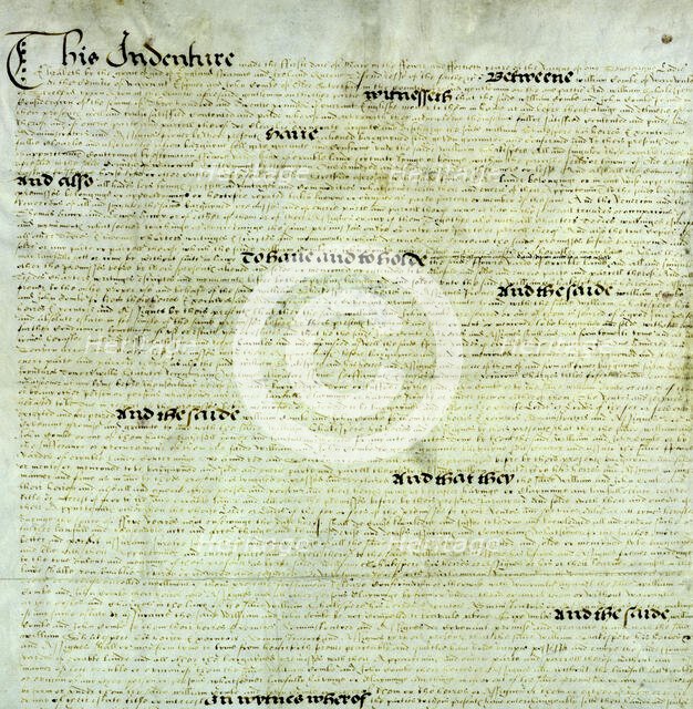 The Warwick Shakespeare deed, 1602. Creator: Unknown.