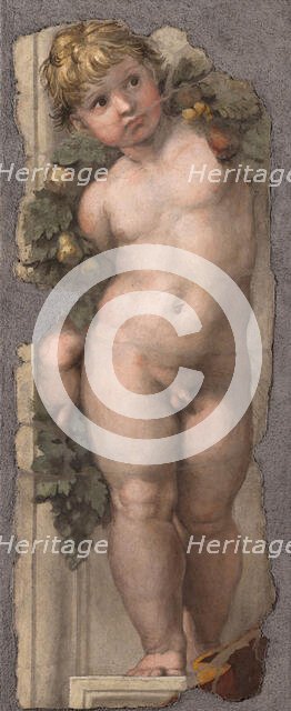 Putto with garland, c.1512. Creator: Raffael (Raffaello Sanzio da Urbino) (1483-1520).