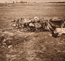 Crashed plane, Sainte-Marie-à-Py, northern France, c1914-c1918. Artist: Unknown.