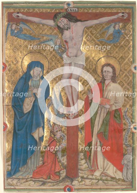 Single Leaf from a Missal: The Crucifixion, c. 1480. Creator: Unknown.