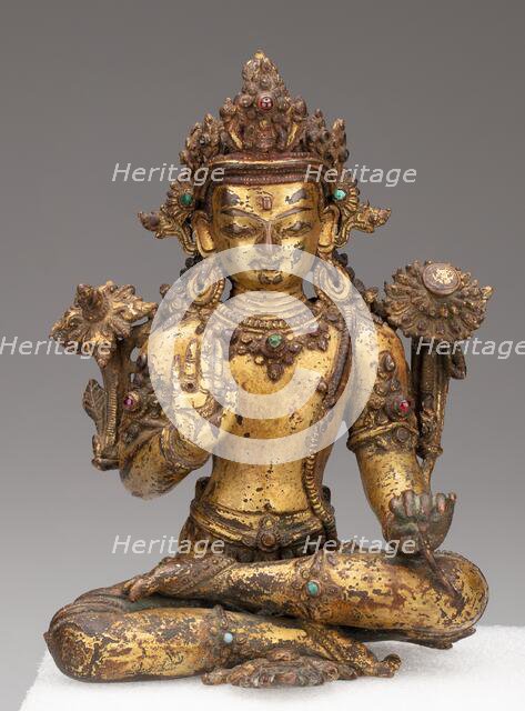 Bodhisattva Avalokiteshvara Seated with Hand in Gesture of Reassurance (Abhayamudra), 15th/16th cent Creator: Unknown.