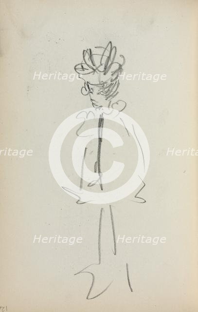 Italian Sketchbook: Standing Woman 3/4 View (page 126), 1898-1899. Creator: Maurice Prendergast (American, 1858-1924).