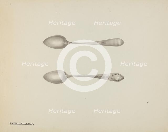 Silver Teaspoon, c. 1939. Creator: Kalamian Walton.