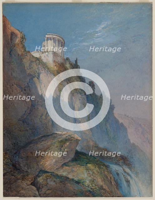The Temple of Vesta and the Falls at Tivoli, 1859. Creator: William Callow (British, 1812-1908).