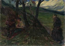 On the hill below the Church, around 1919. Creator: Gustav Mally.