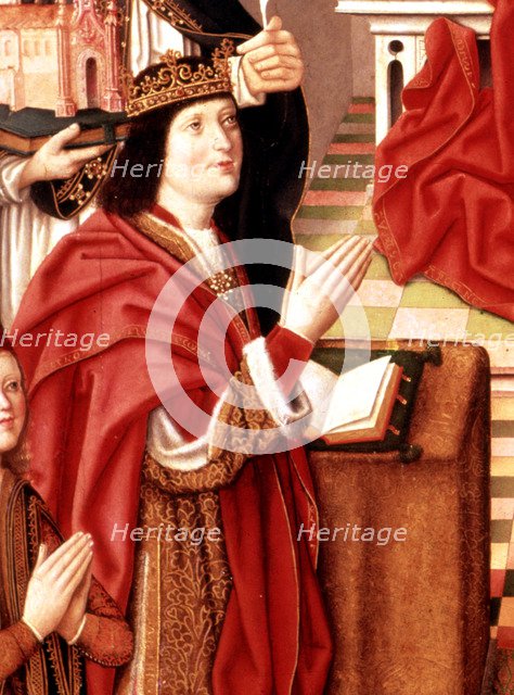 Portrait of Ferdinand II of Aragon the Catholic King (1452-1516), detail from the Painting 'Virgi…