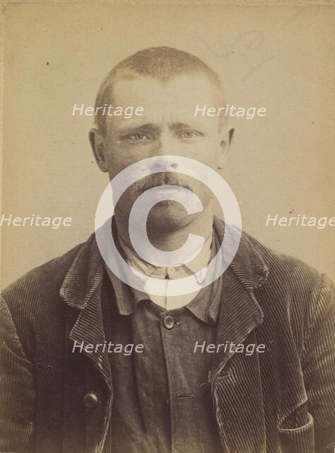 Raboin. Paul, Pierre, Augustin. 32 ans, né à Ouzoir-sur-Loire (Loiret). Journalier. Anarch..., 1892. Creator: Alphonse Bertillon.