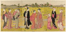 Strolling near Mihashi in Ueno, late 18th-early 19th century. Creator: Hosoda Eishi.