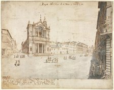 Eighteen Views of Rome: Santa Maria in Via Lata, 1665. Creator: Lievin Cruyl (Flemish, c. 1640-c. 1720).