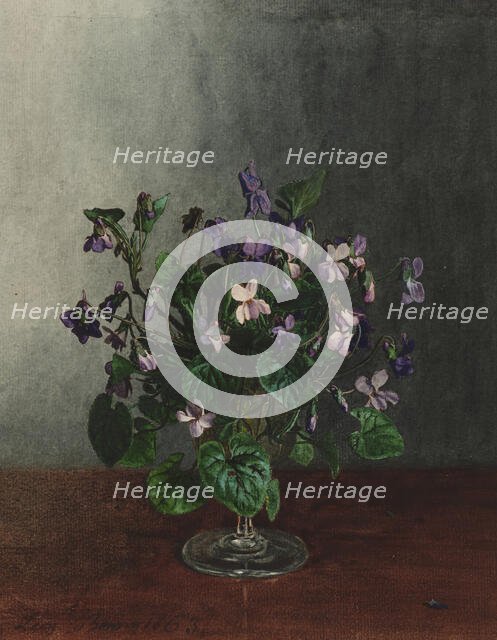 Bouquet of Violets, 1863. Creator: Leon Bonvin.