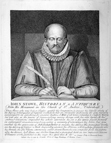 Monument to John Stow in St Andrew Undershaft, City of London, 1792.                                 Artist: Anon