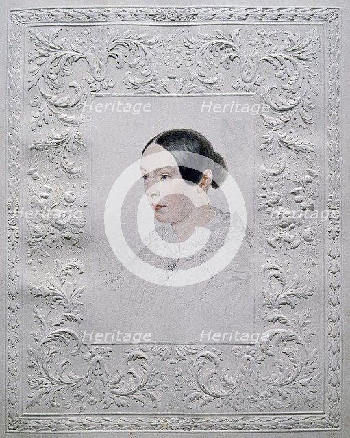 Portrait of Adelaida Alexandrovna Senkovskaya (1800-1858), née Baroness von Rahl, End 1840s. Artist: Briullov, Alexander Pavlovich (1798-1877)