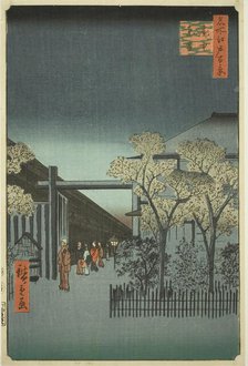 Yoshiwara Licensed Quarters at Dawn (Kakuchu shinonome), from the series "One Hundred..., 1857. Creator: Ando Hiroshige.