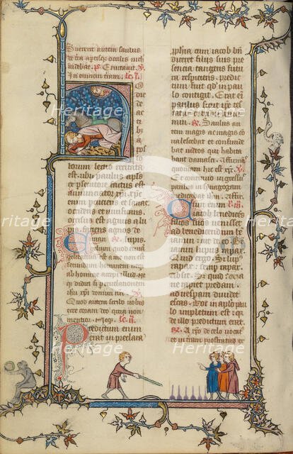Initial H: The Conversion of Saint Paul; Breviary, about 1320-1325. Creator: Unknown.