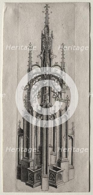 Design for a Gothic Fountain, c. 1470. Creator: Master W with the Key (Flemish).