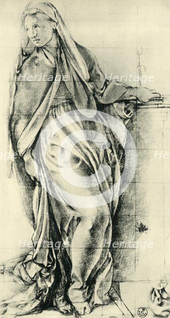 Sketch of the Virgin Mary for an Annunciation, mid-16th century, (1943). Creator: Jacopo Pontormo.