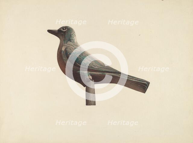 Carved Bird, Garden Decoration, c. 1939. Creator: Robert Pohle.