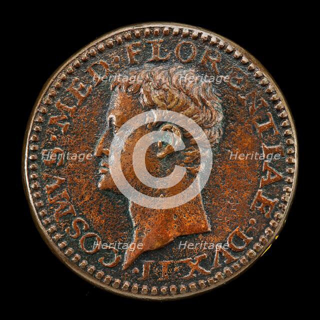 Cosimo I de' Medici, 1519-1574, 2nd Duke of Florence 1537, later Grand Duke of Tuscany 1569 [reverse Creator: Domenico de'Vetri.