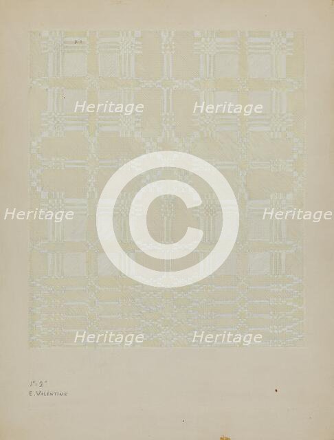 Coverlet, c. 1940. Creator: Elizabeth Valentine.
