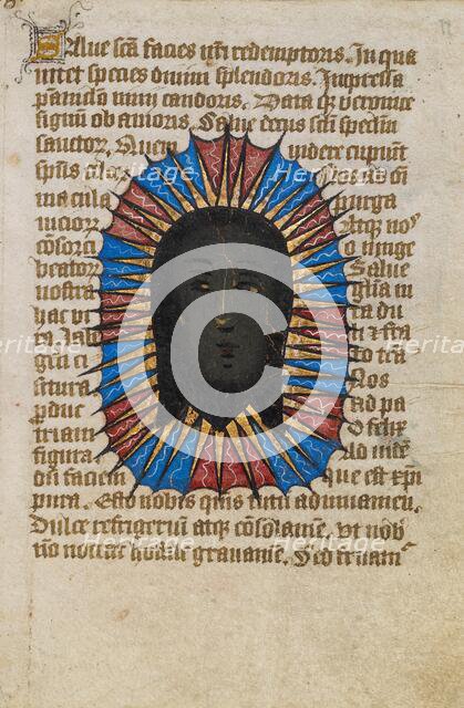 The Holy Face; Illustrated Vita Christi, with devotional supplements, about 1480-1490. Creator: Unknown.