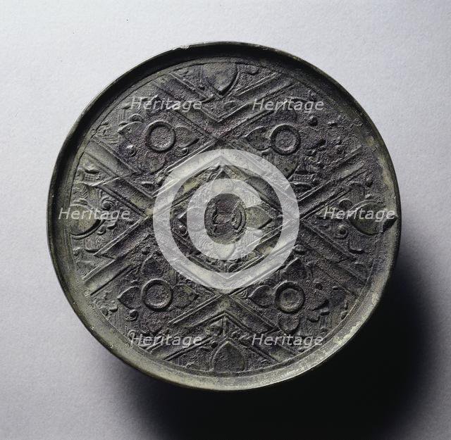 Mirror with Five Blossoms and Overlapping Lozenges, 4th century BC. Creator: Unknown.