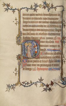 Initial D: The Way to Calvary; Bute Psalter, text and illumination about 1330. Creator: Atelier of the Passion Master.