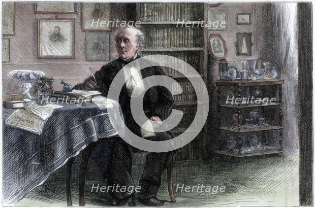 'The late Hans Christian Andersen in his study', c1850-1875.Artist: Hans Christian Andersen Artist: Unknown