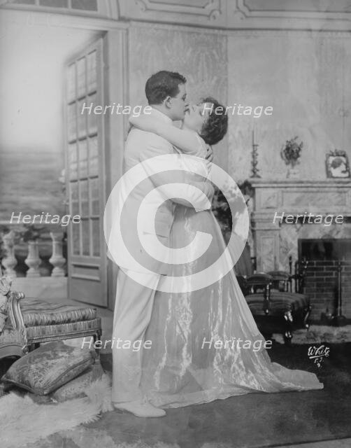 Laura Hall and Orrin Johnson embracing, scene form Children of Destiny, White N.Y. Photo, 1913. Creator: Bain News Service.