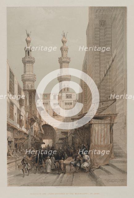 Egypt and Nubia, Volume III: Minarets, and Grand Entrance of the Metwaleys, at Cairo, 1848. Creator: Louis Haghe (British, 1806-1885); F.G.Moon, 20 Threadneedle Street, London.