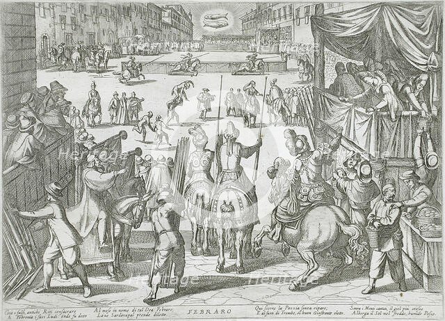 February: A Tournament, published 1599. Creator: Antonio Tempesta.