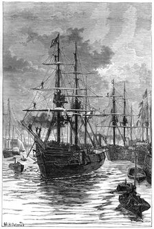 The departure of 'Albert' and 'Discovery' from Portsmouth, 19th century. Artist: Unknown