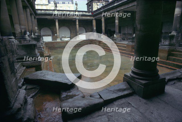 The Roman Baths at Bath, established shortly after the occupation. Artist: Unknown