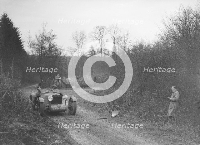 Special open 2-seater competing in the Great West Motor Club Thatcher Trophy, 1938. Artist: Bill Brunell.
