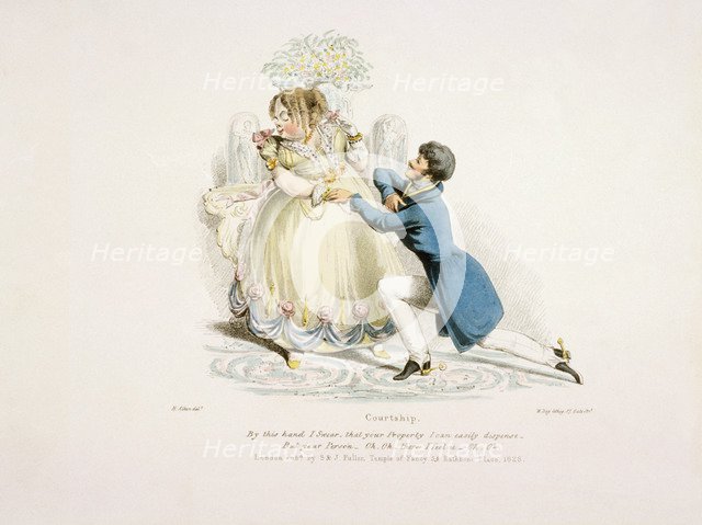 'By this hand I swear that your property can easily dispense - but your person...oh, oh.', 1828. Artist: William Day