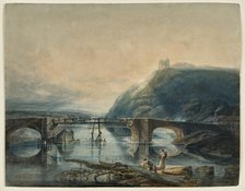 Llandilo Bridge and Dynevor Castle, c1796. Creator: JMW Turner.