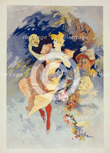 Quatrième panneau sans texte : "La Comédie"., c1900. Creator: Jules Cheret.