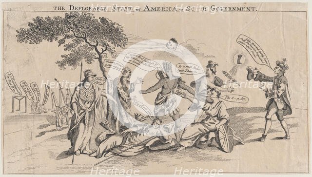 The Deplorable State of America, or Sc___h Government, March 22, 1765., March 22, 1765. Creator: Anon.