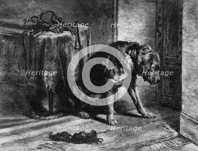 "Suspense", by E. Landseer, R.A., in the South Kensington Museum, 1861. Creator: W Thomas.