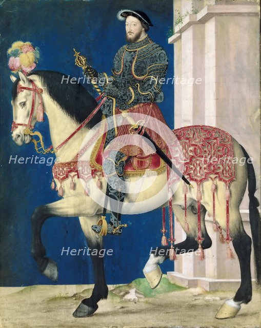 Portrait of Francis I (1494-1547), King of France, on the horseback, c.1540.
