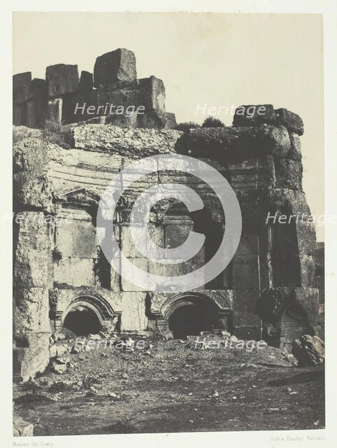 Baalbeck (Héliopolis), Hémicycle De L'Enciente Des Temples Du Soleil Et De Jupiter; Syrie, 1849/51. Creator: Maxime du Camp.