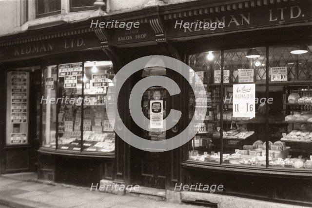 Grocer’s shop front, Pavement, York, Yorkshire, 1963. Artist: Unknown