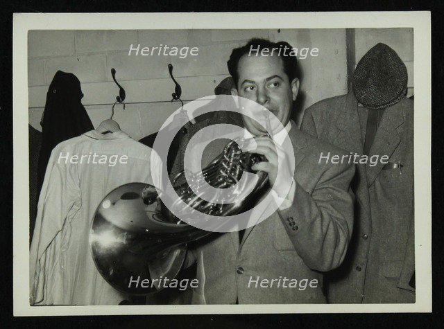 Irving Rosenthal with a French horn, c1950s. Artist: Denis Williams